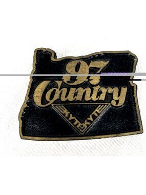 97 Country Radio Station Brass Buckle FM-97 Dynabuckle Solid Bronze USA Oregon